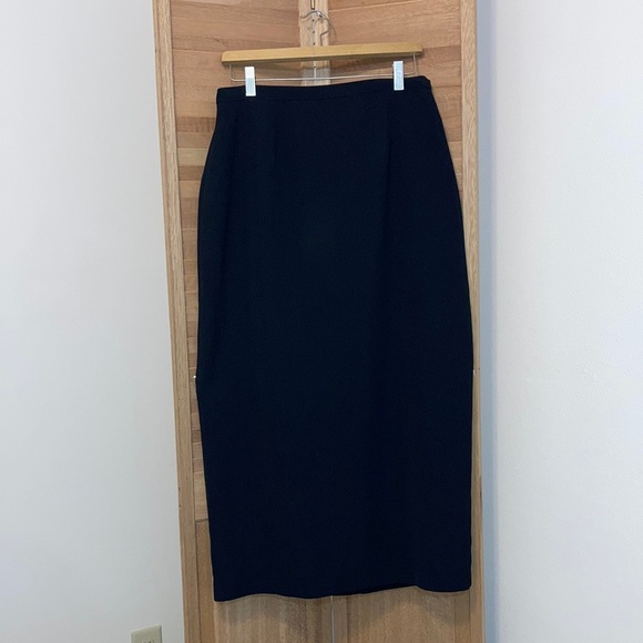Womens size 14P Villager long black pencil skirt womens 14 Petite lined NWT - Picture 1 of 6